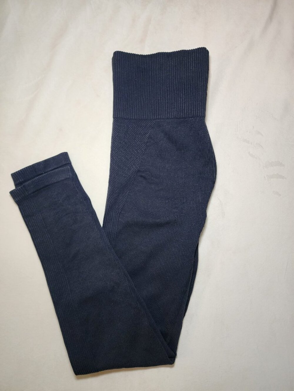 JoyLab Ribbed Seamless High Rise Leggings Small Navy Blue Athleisure
